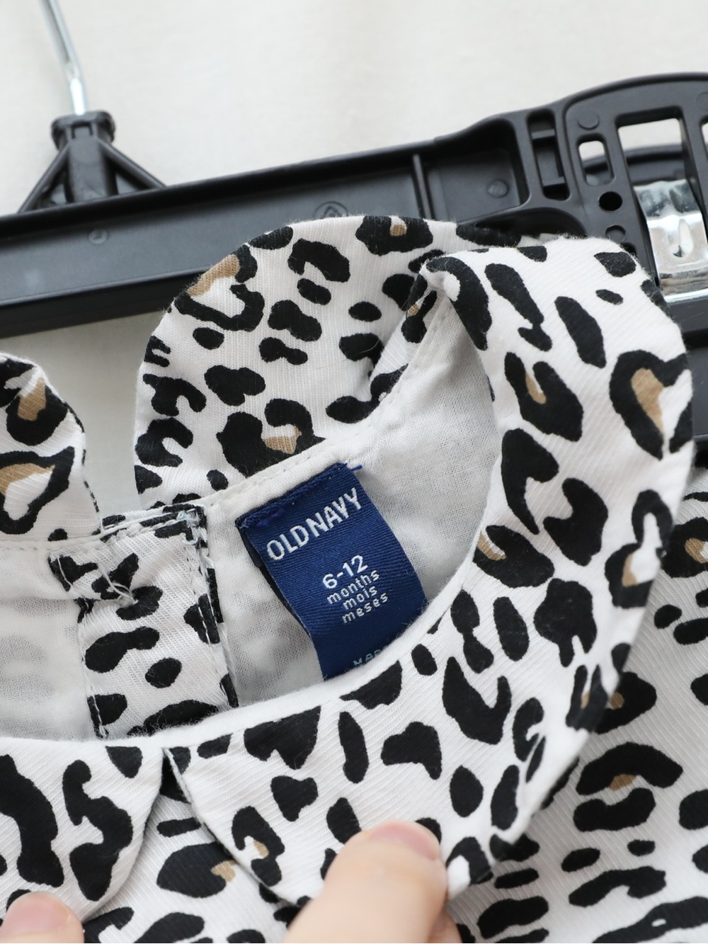 Old Navy baby girl dress 6-12 m infant leopard grey white black new NWOT cotton - Picture 3 of 5
